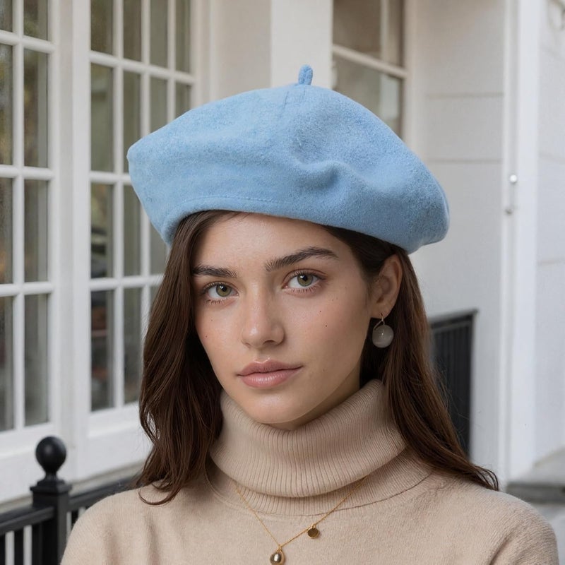 AURORAAEGIS French Beret Hats for Women - Classic Wool Beret Hats Soft Knit Winter Cloche for Daily Outfits - Image 5